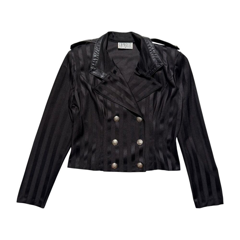 Capacity striped Napoleon cropped blazer